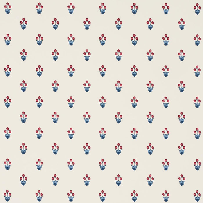 Schumacher Moira Blue & Red Wallpaper Sample 5017661