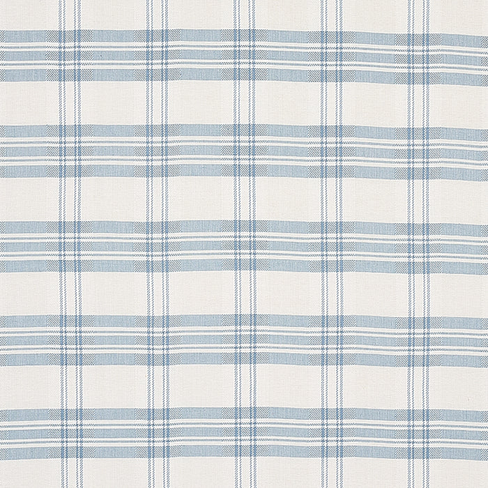 Schumacher Check Rustique Sky Fabric 50205