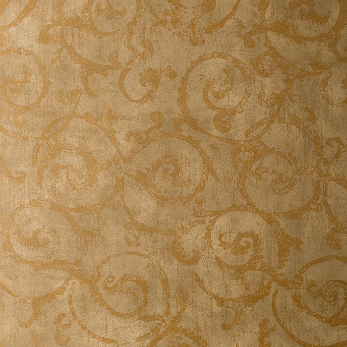 Schumacher Bernini Scroll Brushwood Wallpaper Sample 528170