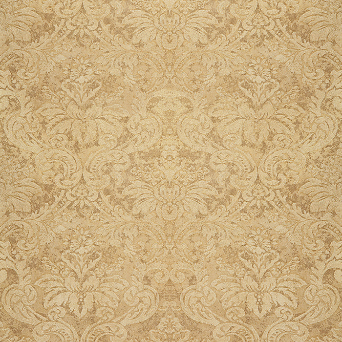 Schumacher Damasco Metallico Gold Leaf Wallpaper Sample 529911
