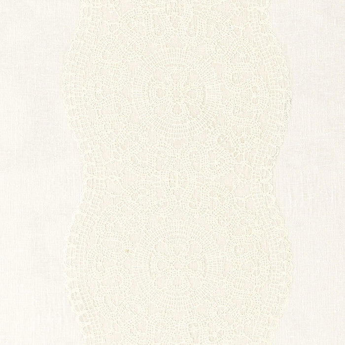 Schumacher Alecon Embroidered Sheer Ivory Fabric 55420