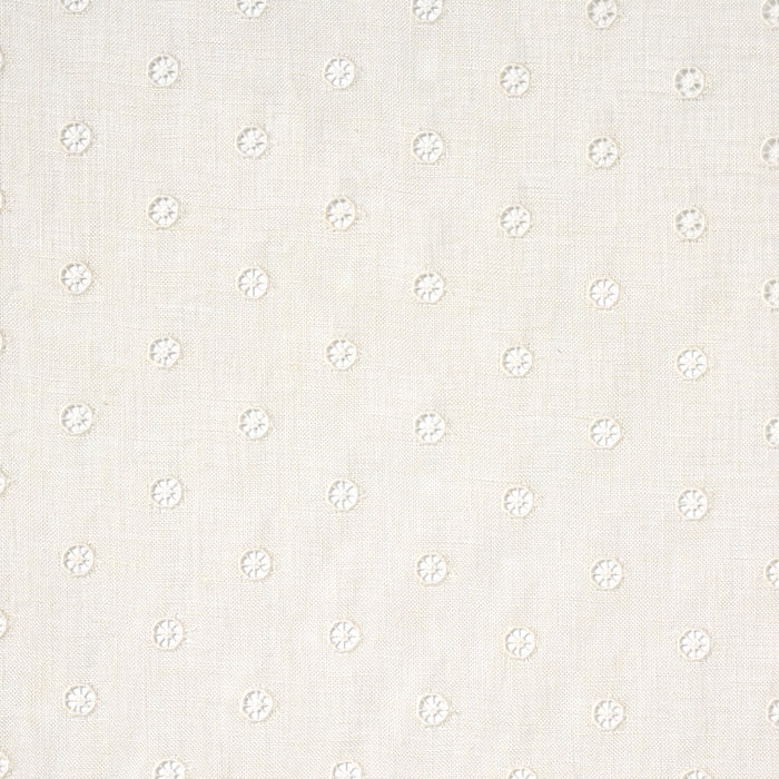 Schumacher Olivia Sheer Embroidery Eggshell Fabric 55850