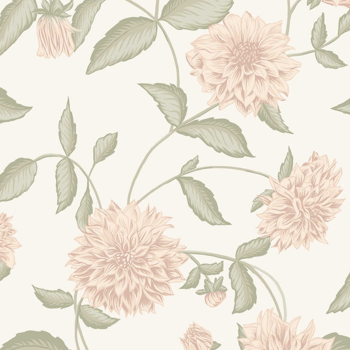 Schumacher DahliadroM Blush Wallpaper 5718