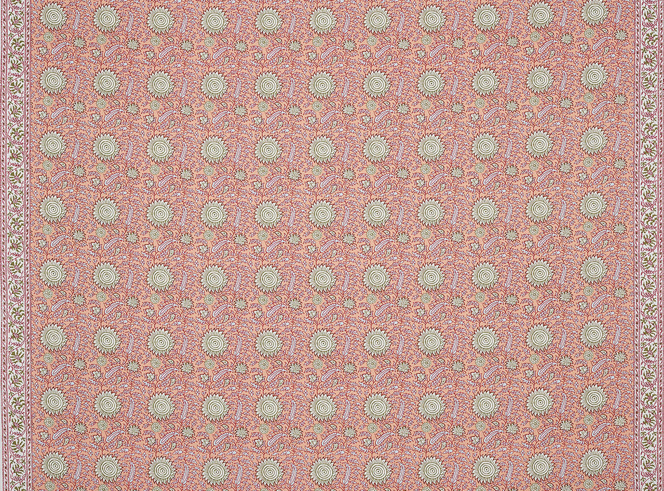 Braquenie Semi Kalamkar Petrole Fabric Sample B7642003