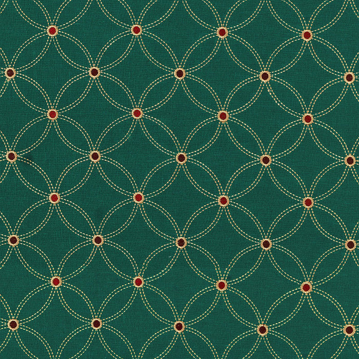 Schumacher Nexus Embroidery Smoky Teal Fabric 62252