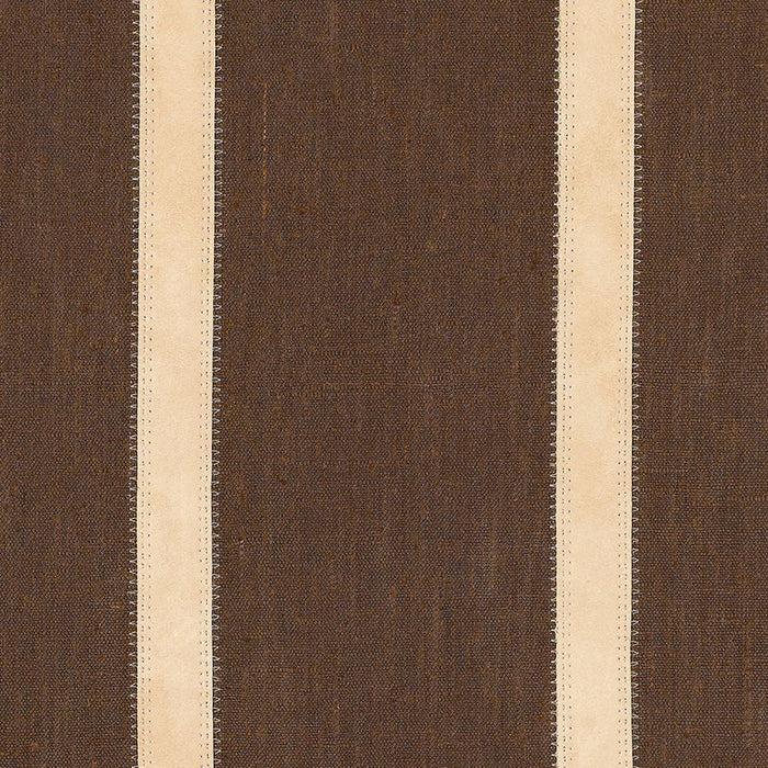 Schumacher Leather Stripe Cocoa Fabric 62512