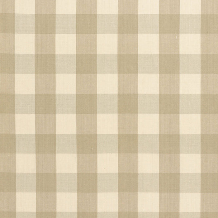 Schumacher Camden Cotton Check Beige Fabric Sample 63031