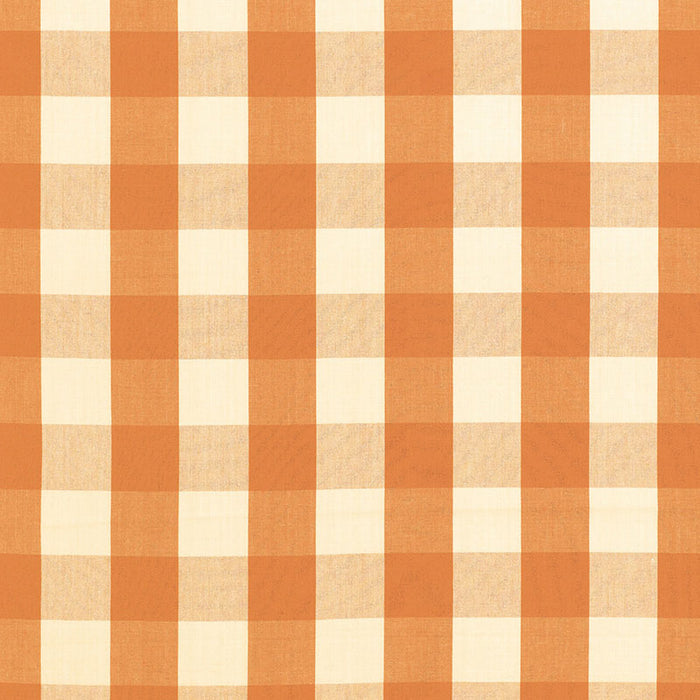 Schumacher Camden Cotton Check Pumpkin Fabric Sample 63033