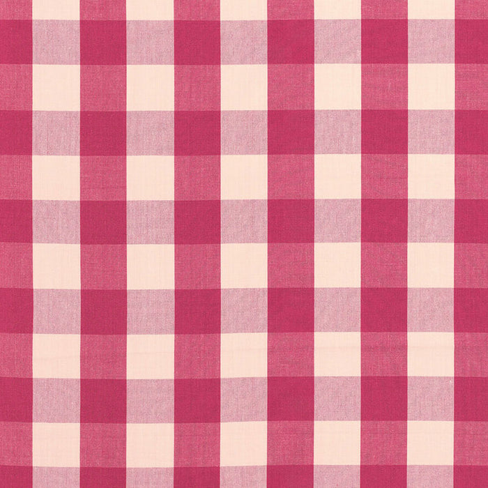 Schumacher Camden Cotton Check Raspberry Fabric Sample 63035