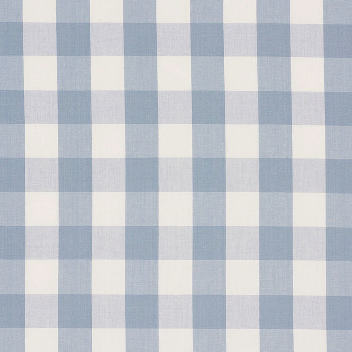 Schumacher Camden Cotton Check Sky Fabric Sample 63048