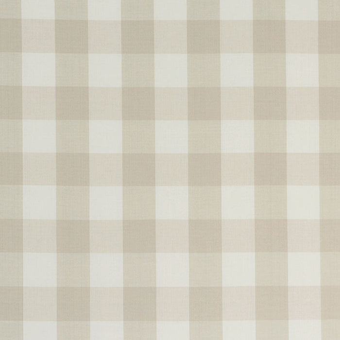 Schumacher Camden Cotton Check Natural Fabric Sample 63049