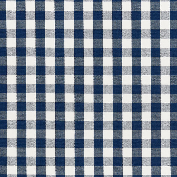 Schumacher Elton Cotton Check Navy Fabric 63063