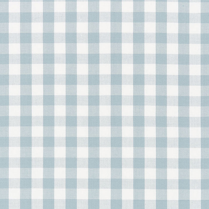 Schumacher Elton Cotton Check Sky Fabric Sample 63066