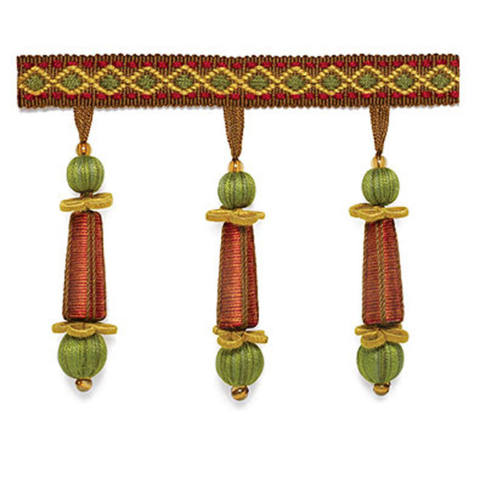 Schumacher Addington Molded Tassel Fringe Rosewood Trim 63280