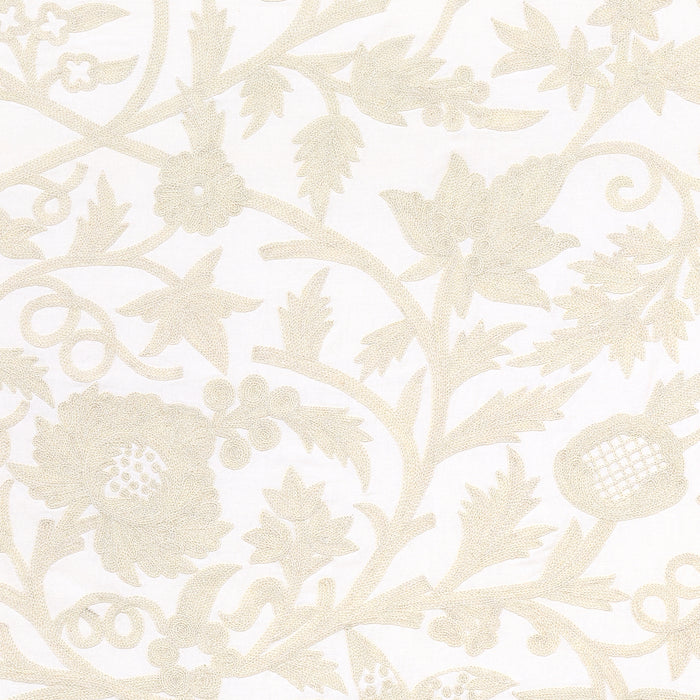 Schumacher Sissinghurst Crewel Ivory Fabric 63760