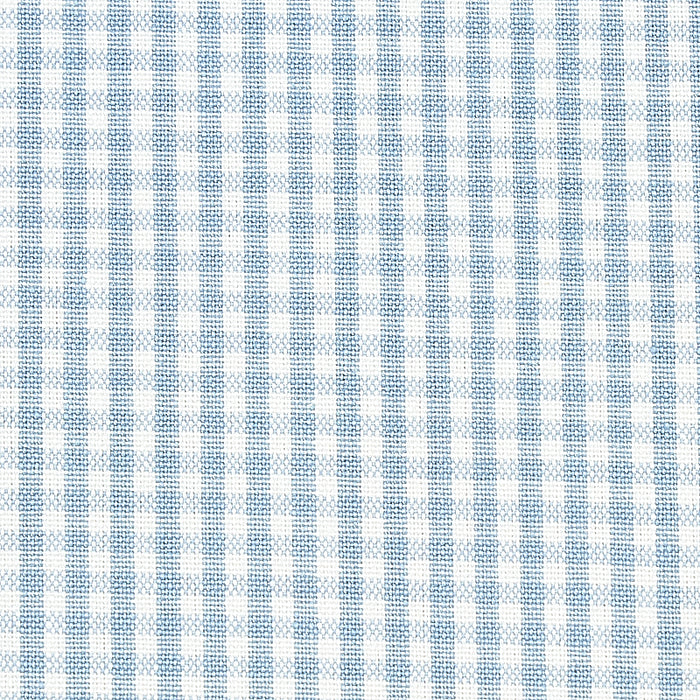 Schumacher Barnet Cotton Check Sky Fabric Sample 64629