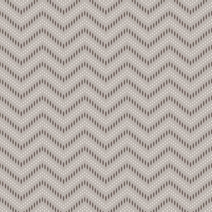 Schumacher Chevron Dots Silver Wallpaper 6484