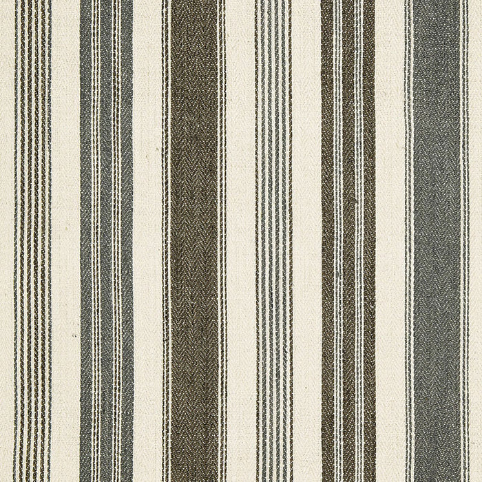 Schumacher Montauban Stripe Nickel / Greige Fabric 65171