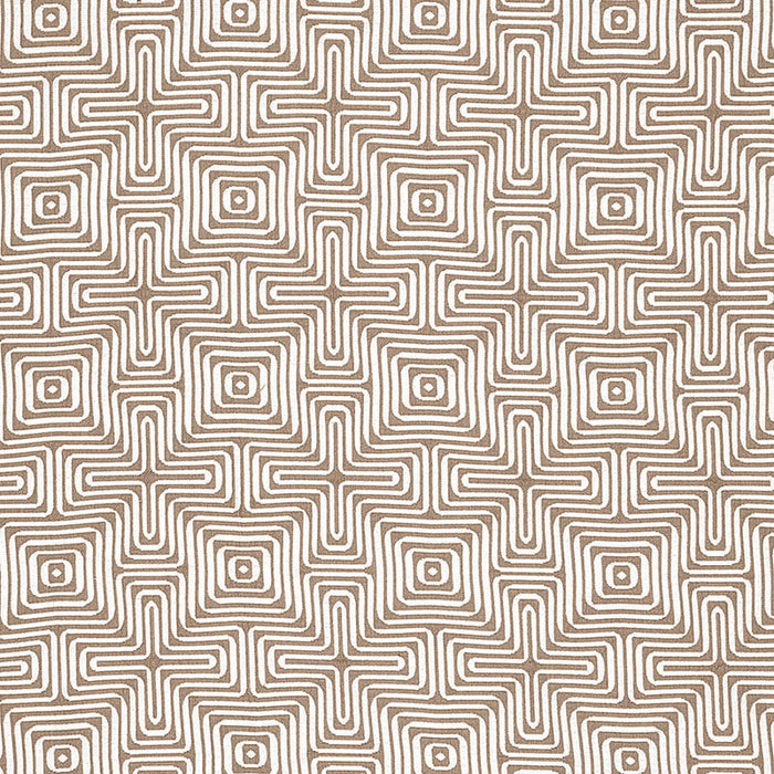 Schumacher Amazing Maze Indoor/Outdoor Sand Fabric 65323