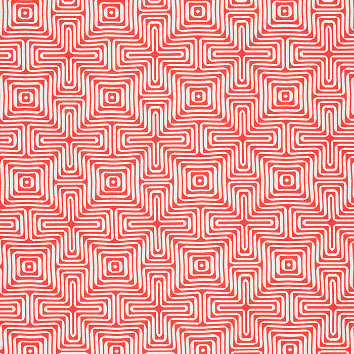 Schumacher Amazing Maze Indoor/Outdoor Coral Fabric 65324