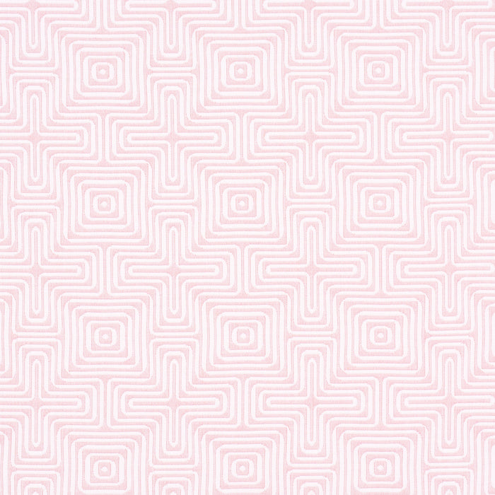 Schumacher Amazing Maze Indoor/Outdoor Blush Fabric 65327