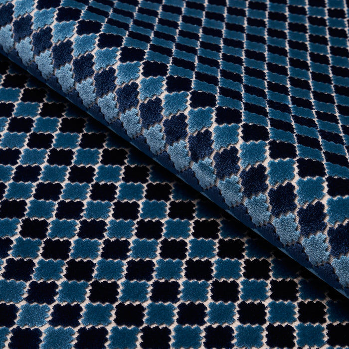 Schumacher Marrakesh Velvet Indigo Fabric Sample 65645