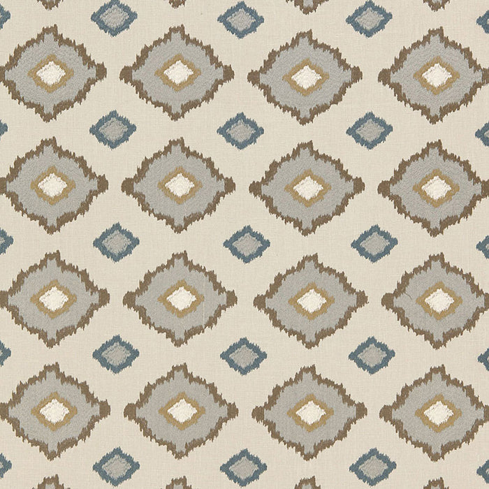 Schumacher Sikar Embroidery Flax Fabric 65784
