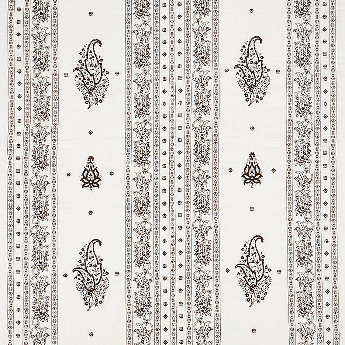Schumacher Jaipur Linen Embroidery Brown Fabric 65801