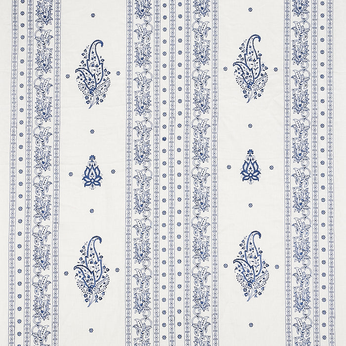 Schumacher Jaipur Linen Embroidery Blue Fabric 65802