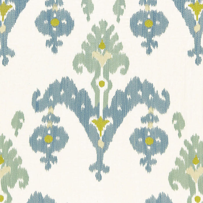 Schumacher Raja Embroidery Sky Fabric Sample 65811