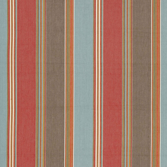 Schumacher Addison Cotton Stripe Red Earth Fabric 66000