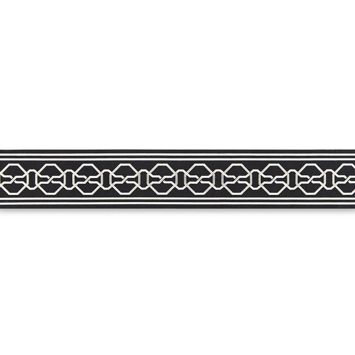 Schumacher Malmaison Tape Noir / Swan Trim Sample 66153