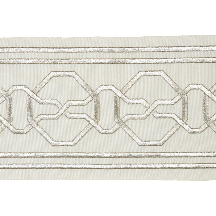 Schumacher Malmaison Tape Silver Trim Sample 66156
