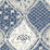 China Seas Balinese Batik Navy Cream Wallpaper Sample 6630-08WP