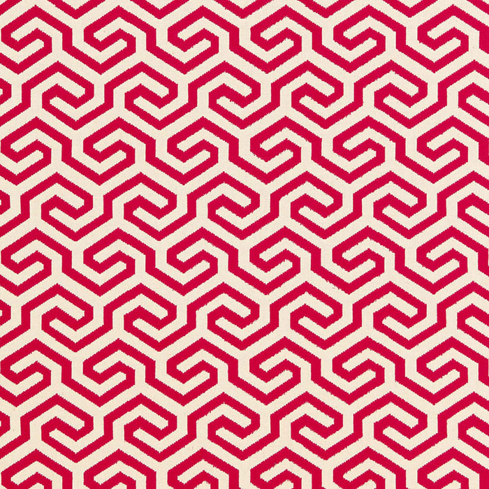 Schumacher Ming Fret Cerise Fabric 66880