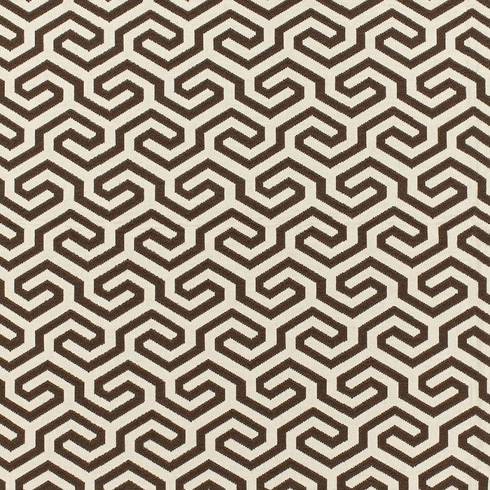 Schumacher Ming Fret Chocolate Fabric 66885