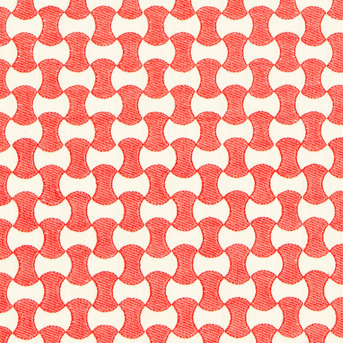 Schumacher Nolita Embroidery Coral Fabric 67112