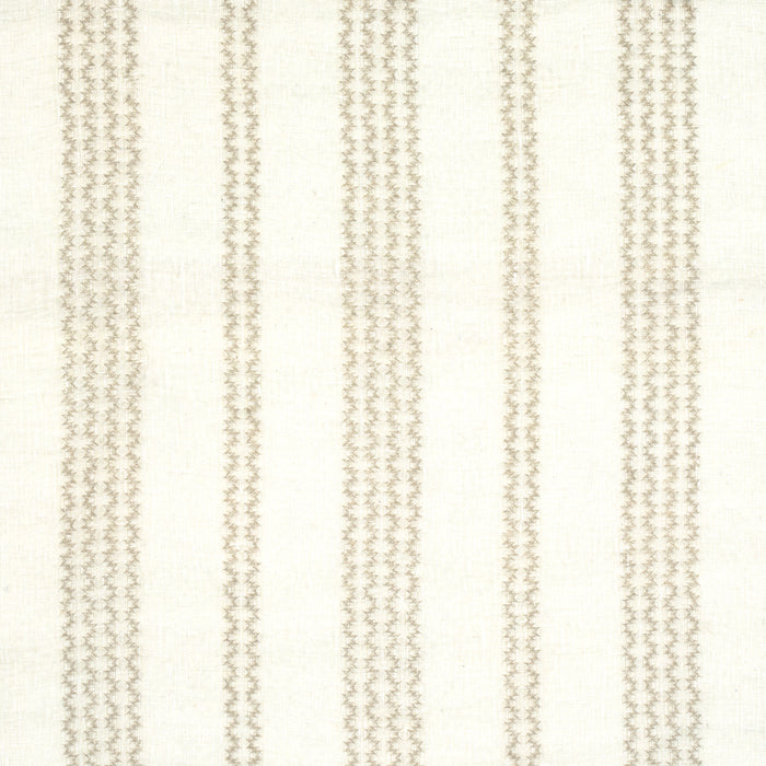 Schumacher Piero Stripe Embroidered Sheer Pearl Fabric 67880