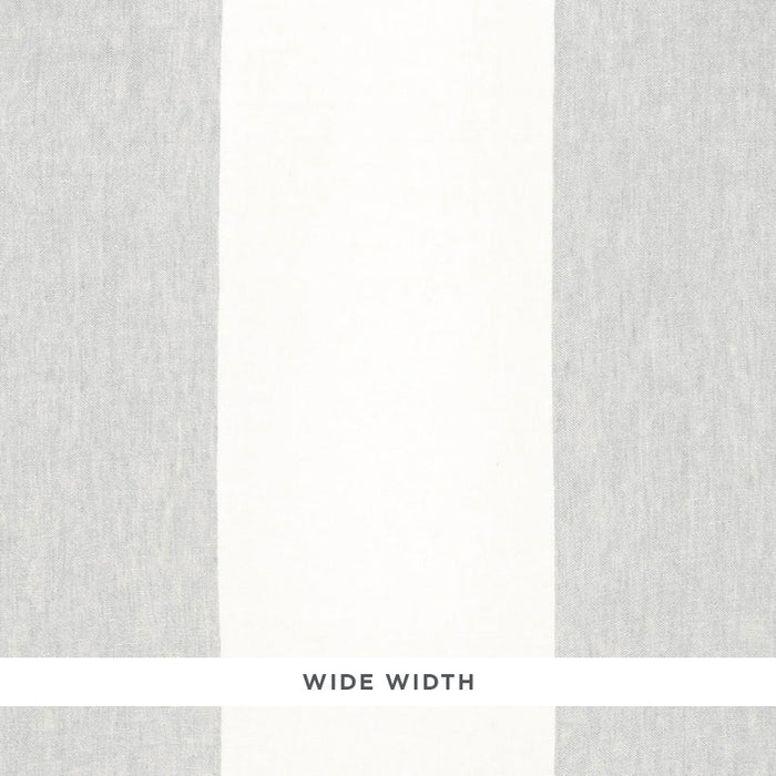Schumacher Vista Linen Stripe Casement Fog Fabric 67942