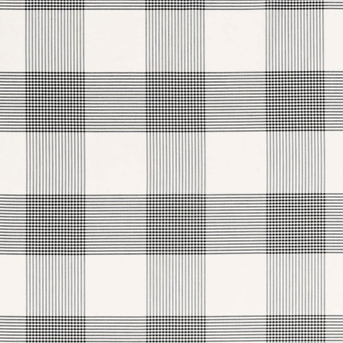 Schumacher Antigua Plaid Jet Fabric Sample 68035
