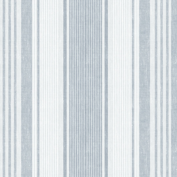 Schumacher Linen Stripe Blue Wallpaper Sample 6860