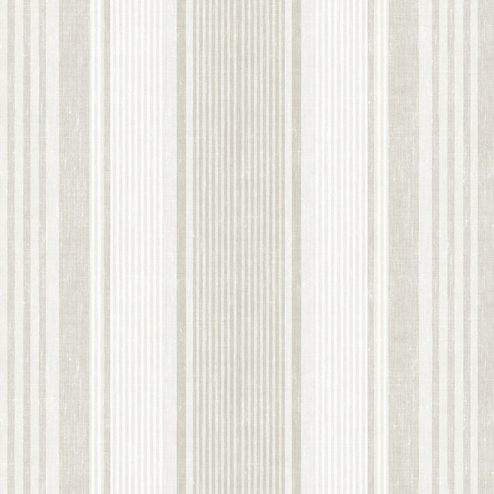 Schumacher Linen Stripe Natural Wallpaper Sample 6861