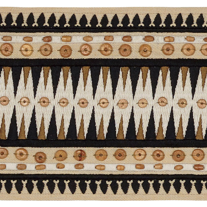 Schumacher Tahiti Tape Lava Black Trim Sample 69310