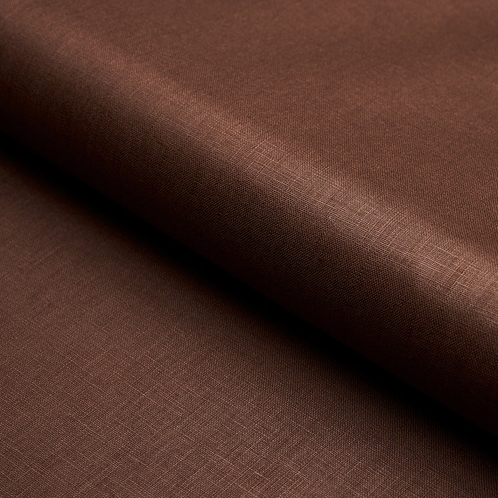 Schumacher Lange Glazed Linen Brown Fabric Sample 69369