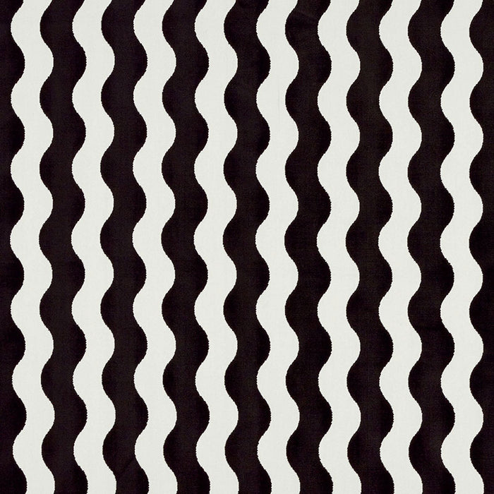 Schumacher The Wave Velvet Black Fabric 69420