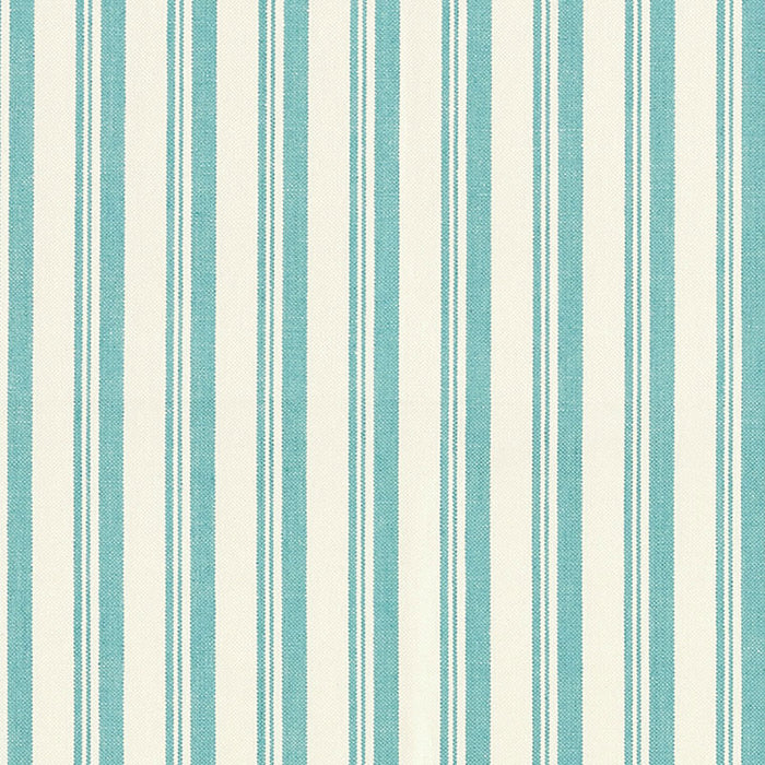 Schumacher Capri Aqua/White Fabric Sample 69444