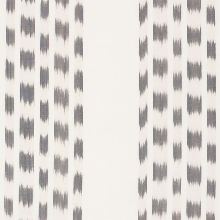 Schumacher Izmir Ikat Stripe Grey Fabric 69473