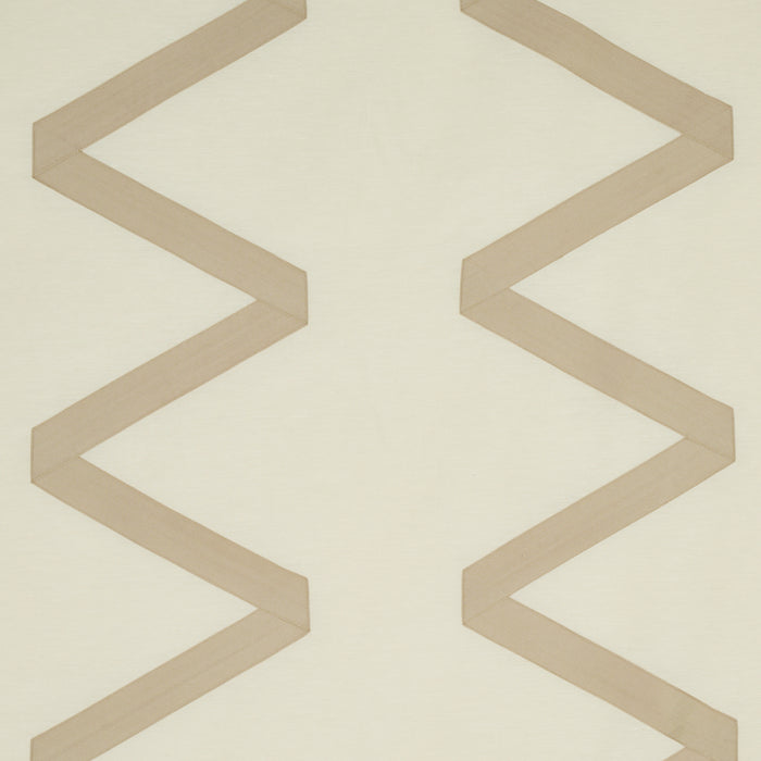 Schumacher Legere Linen Silk Applique Dove On Ivory Fabric 69694