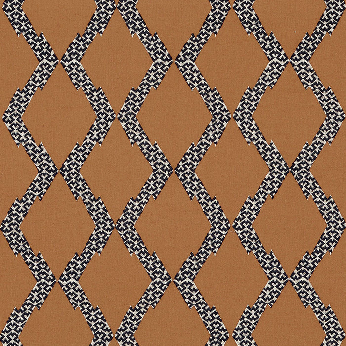Schumacher Topi Applique Sienna Fabric 69991