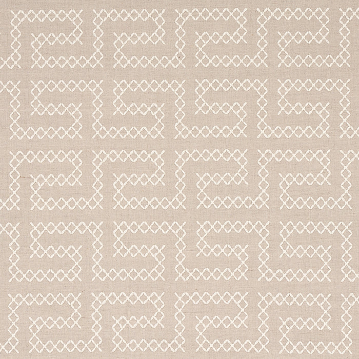 Schumacher A Maze Embroidery Sand Fabric 70231